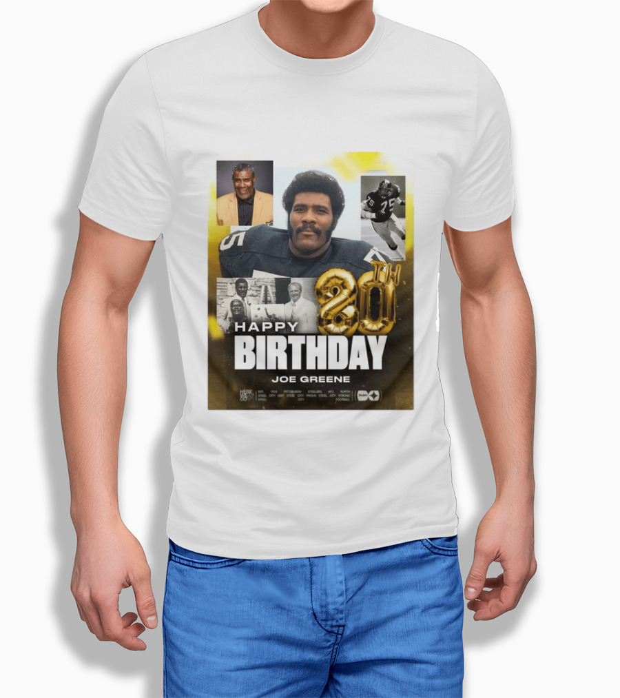 Happy 80th Birthday Joe Greene Pittsburgh Steelers 75 NFL Legend Iconic Moments T-Shirt