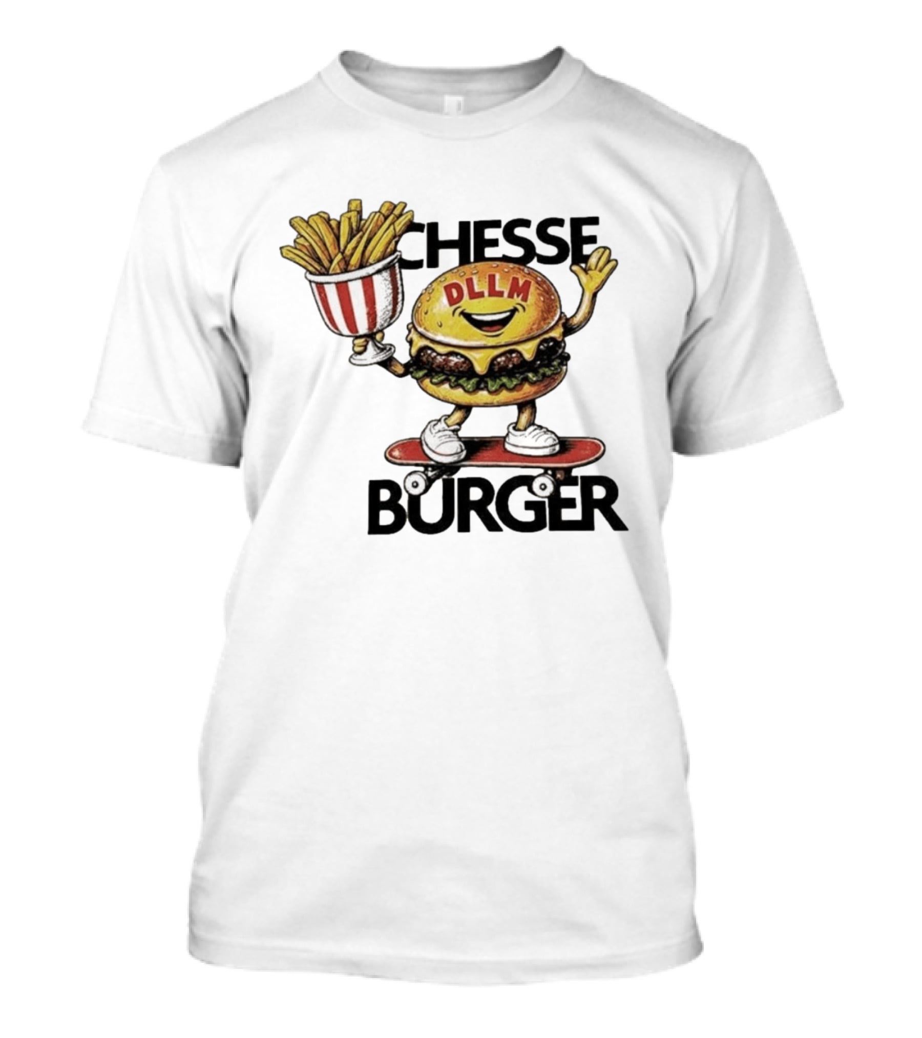 Hong Kong Dllm Chesse Burger Skateboard Fries T-Shirt