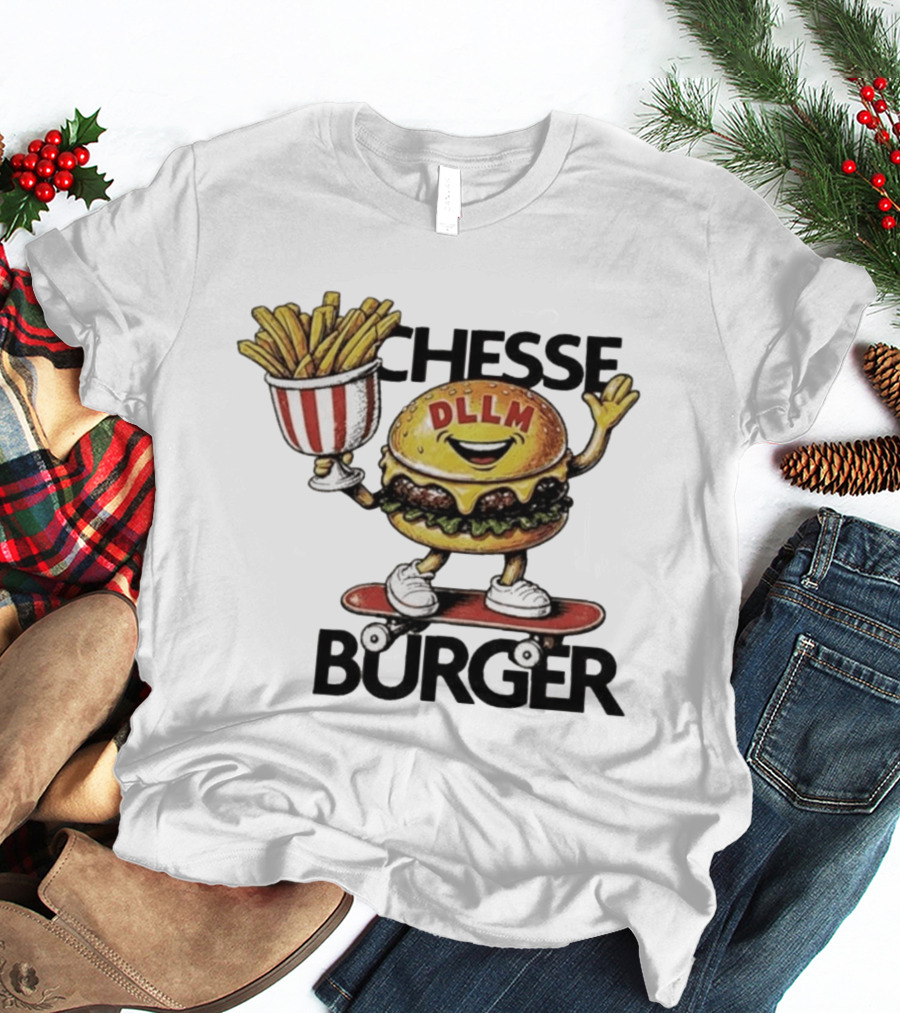 Hong Kong Dllm Chesse Burger Skateboard Fries T-Shirt