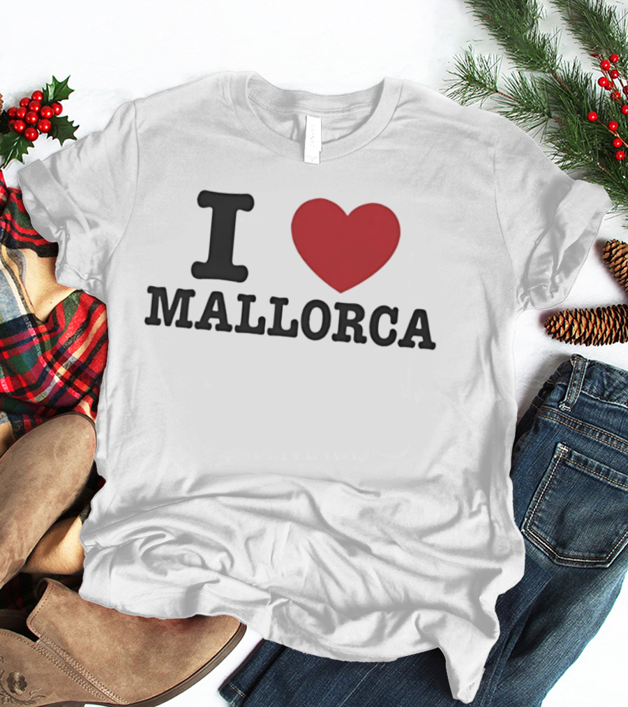 I Love Mallorca Spain Travel Vacation Balearic Islands Iconic Heart T-Shirt