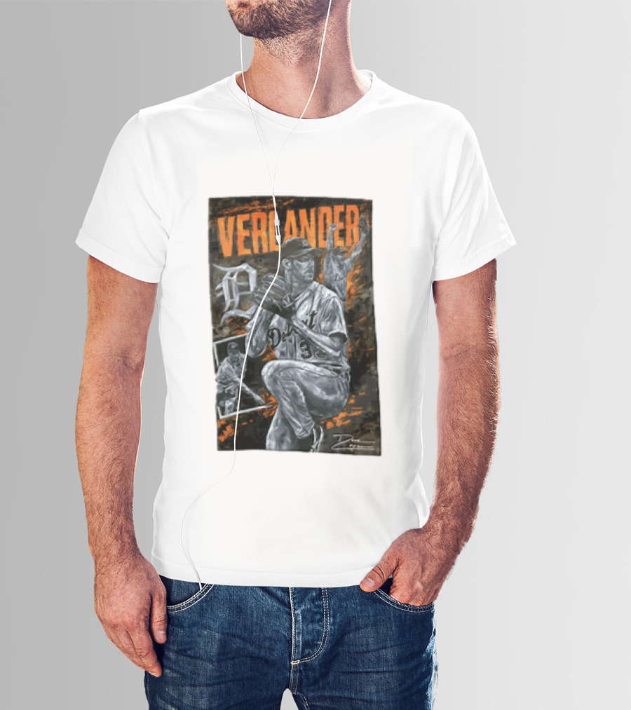 Verlander Detroit Tigers MLB Pitcher 35 Baseball T-Shirt