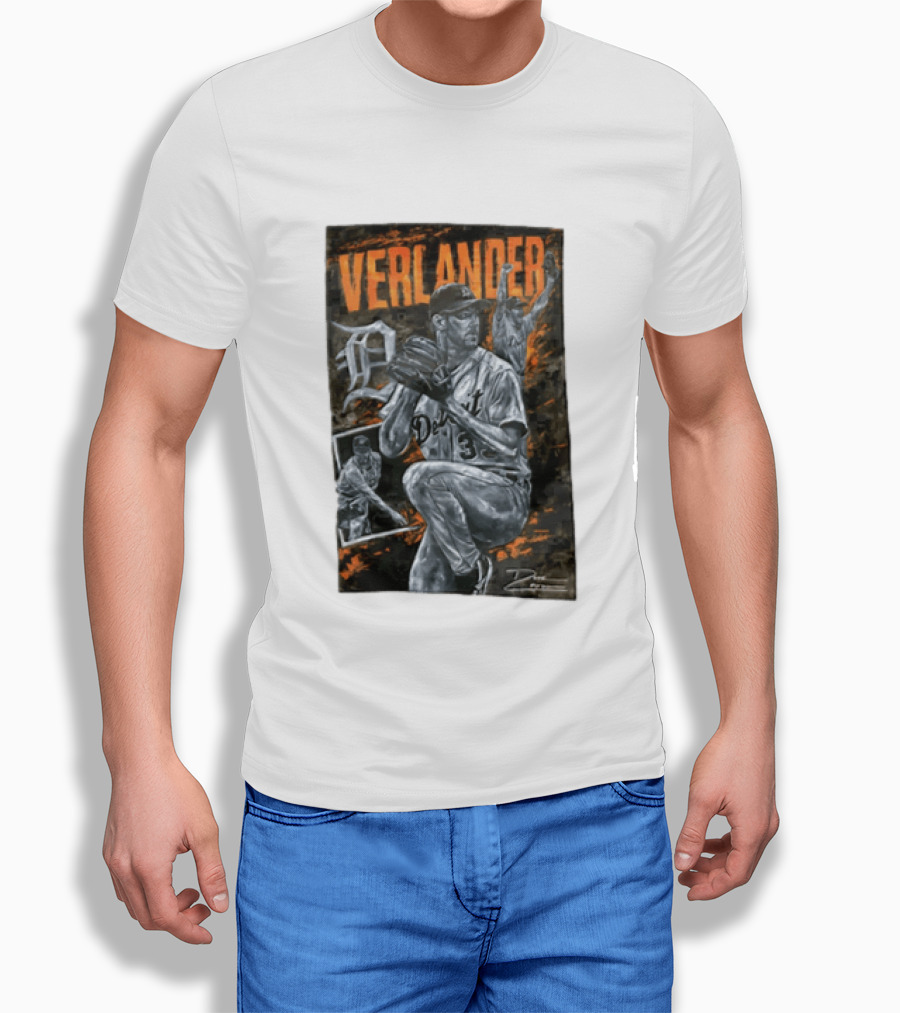 Verlander Detroit Tigers MLB Pitcher 35 Baseball T-Shirt
