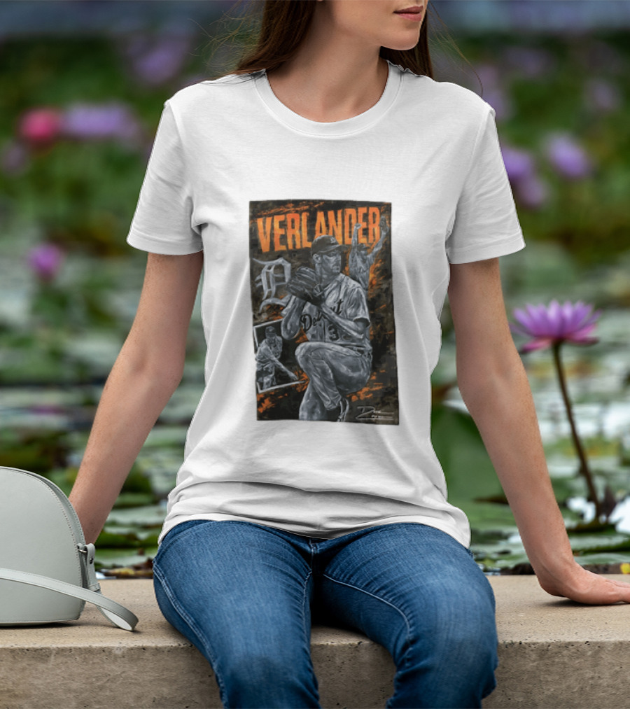 Verlander Detroit Tigers MLB Pitcher 35 Baseball T-Shirt