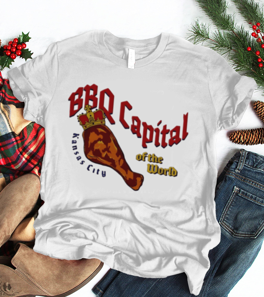 Kansas City BBQ Capital Of The World Leg With Crown T-Shirt