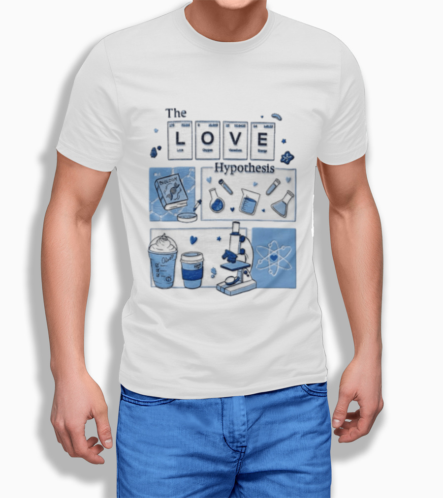 The Love Hypothesis Periodic Table Science Equipment Microscope Biology Book Chemistry T-Shirt