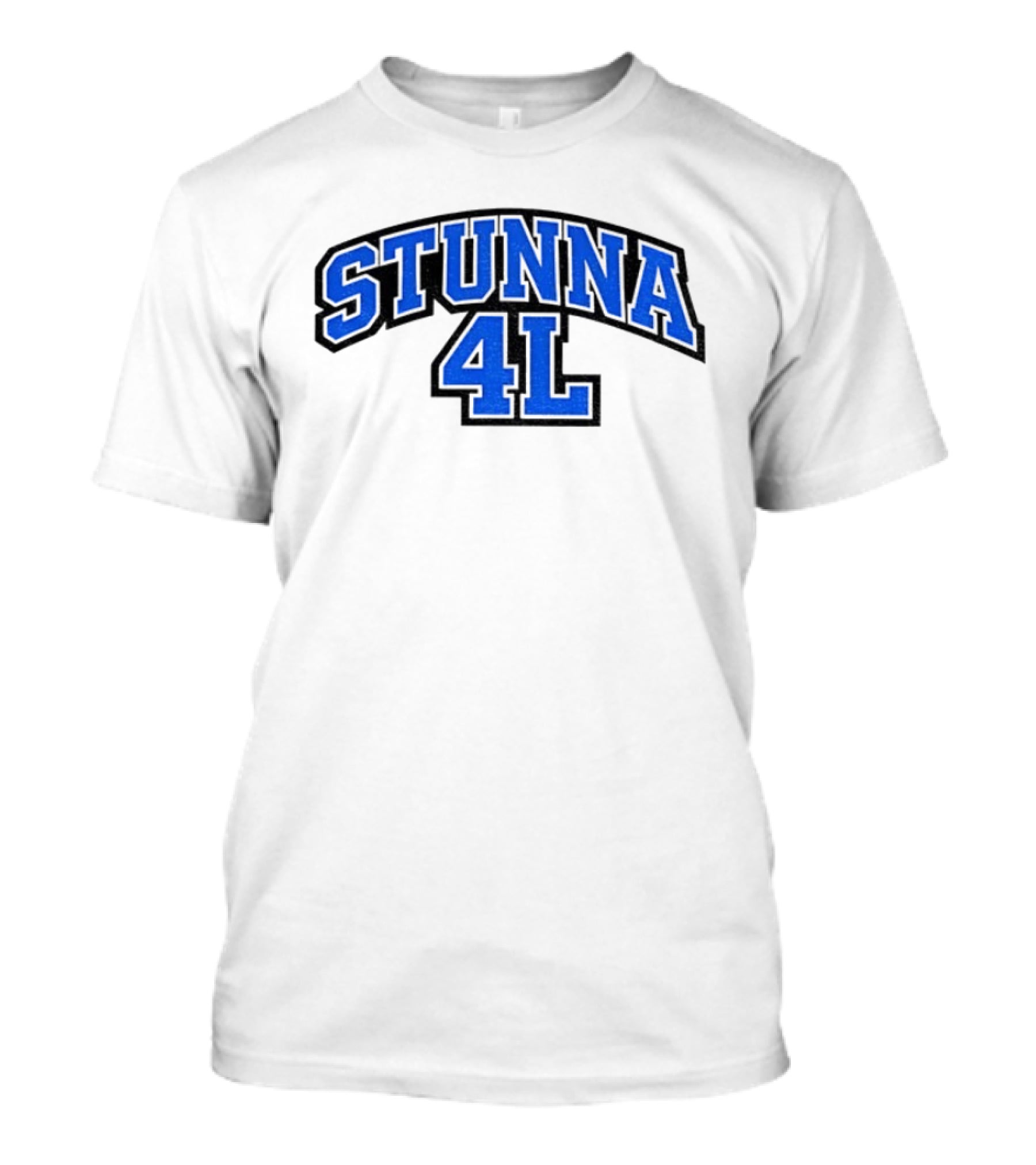 STUNNA 4L Bold Blue Arch Lettering T-Shirt
