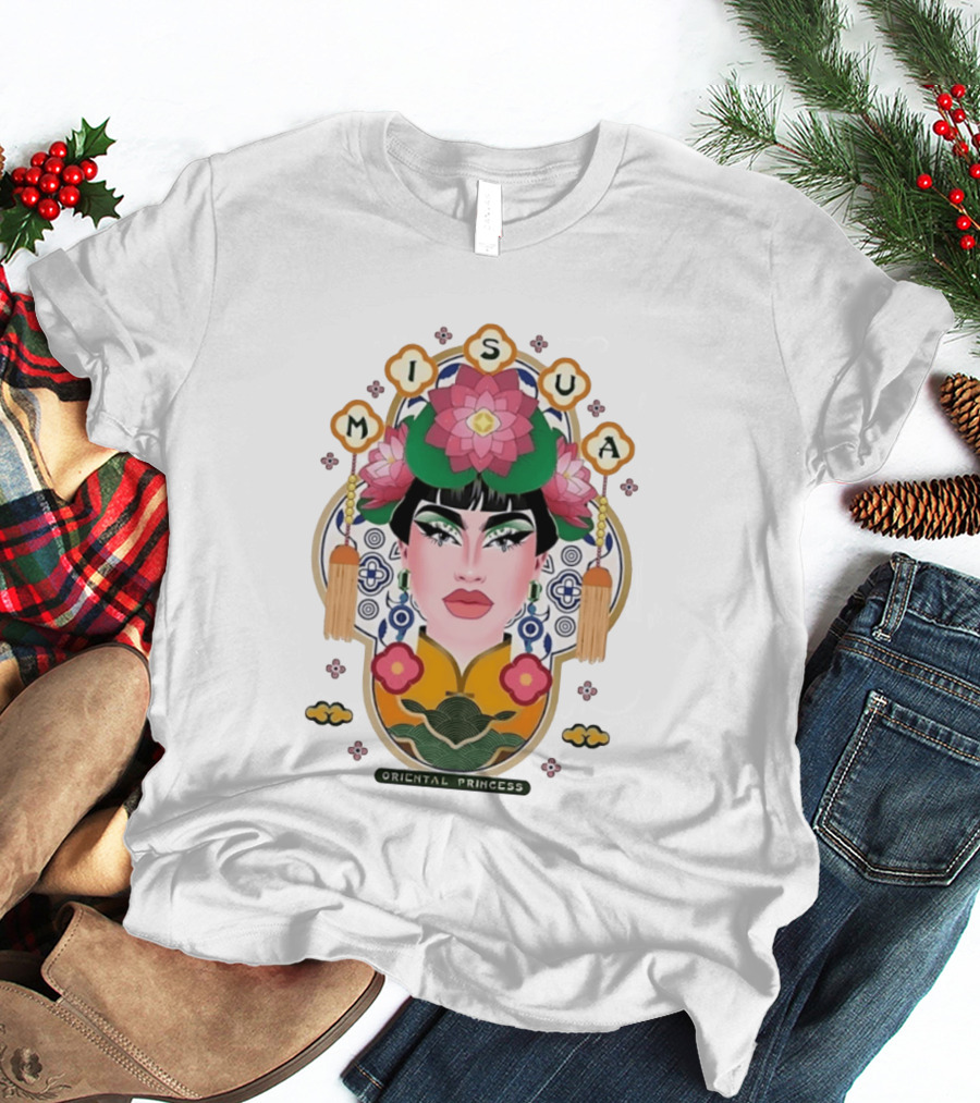 Misua Oriental Princess Asian Lotus Flower T-Shirt