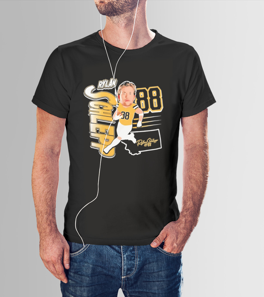 Rylan Schlepp 88 Montana Football Player Caricature T-Shirt