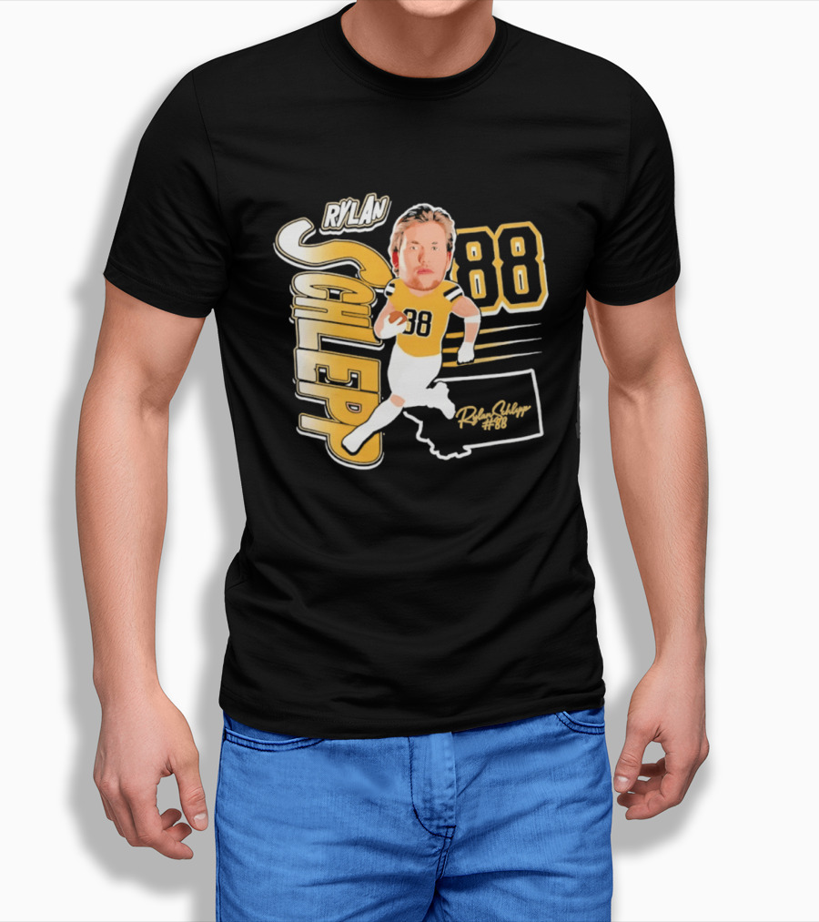 Rylan Schlepp 88 Montana Football Player Caricature T-Shirt