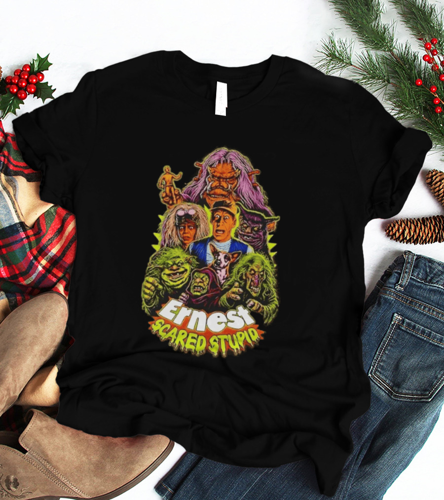 Ernest Scared Stupid Movie Characters Jim Varney Trolls Colorful T-Shirt