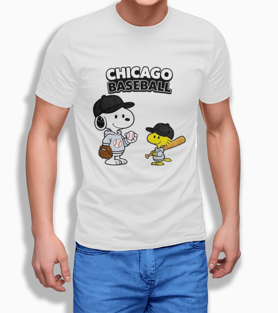 Chicago Baseball Snoopy Woodstock White Sox Peanuts MLB T-Shirt