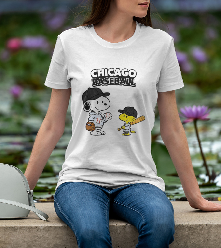 Chicago Baseball Snoopy Woodstock White Sox Peanuts MLB T-Shirt
