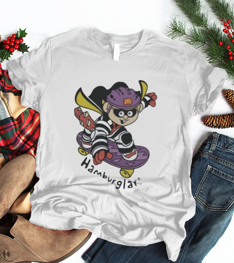Hamburglar McDonald's Purple Skateboard Helmet T-Shirt