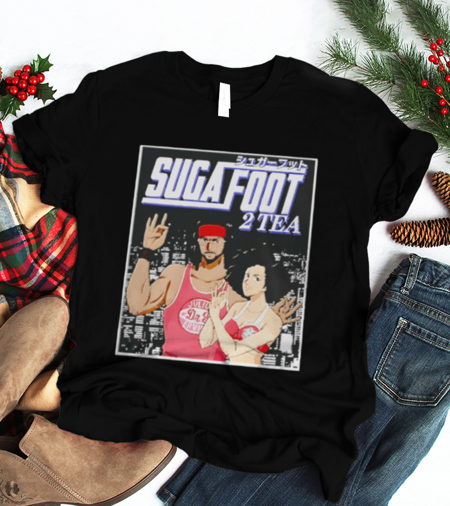 Sugafoot 2 Tea Japanese Text S And Headbands Retro Look T-Shirt