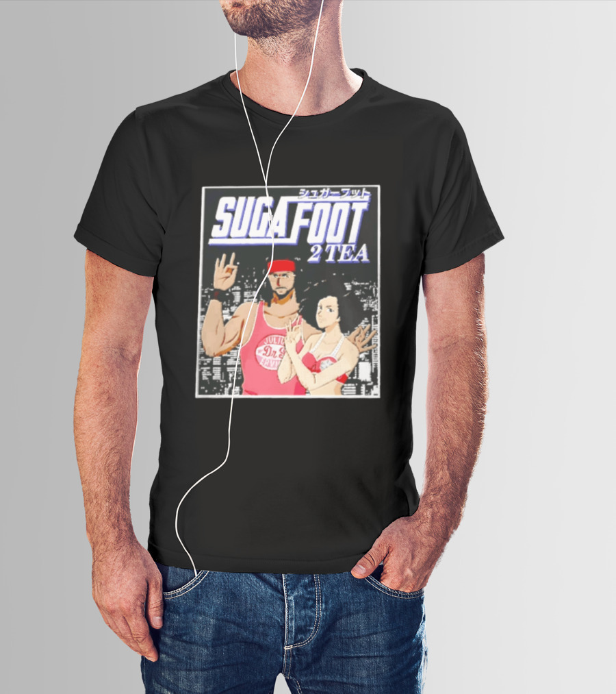 Sugafoot 2 Tea Japanese Text S And Headbands Retro Look T-Shirt