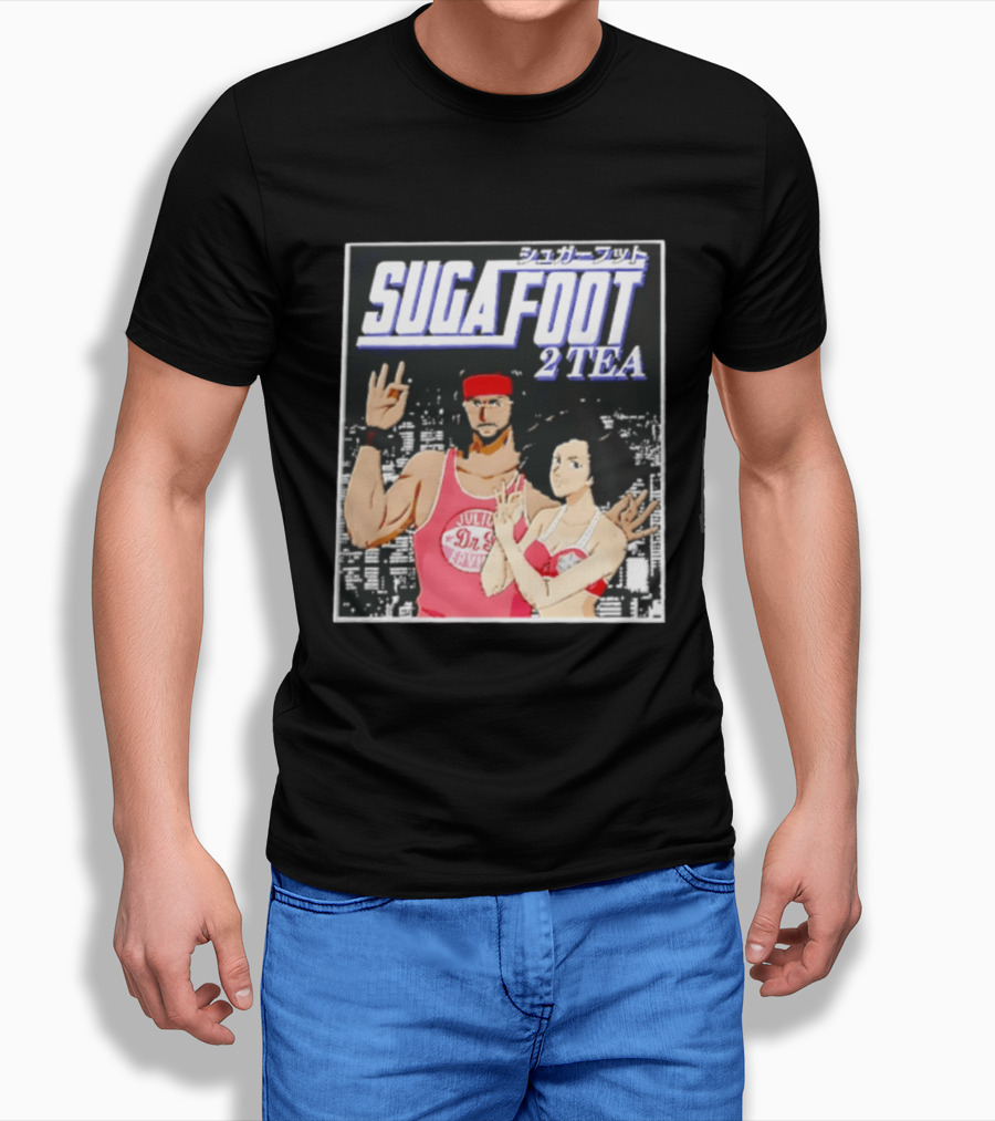 Sugafoot 2 Tea Japanese Text S And Headbands Retro Look T-Shirt