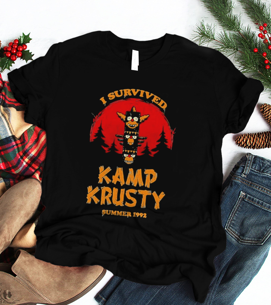 I Survived Kamp Krusty Summer 1992 Nostalgic Cartoon Adventure T-Shirt