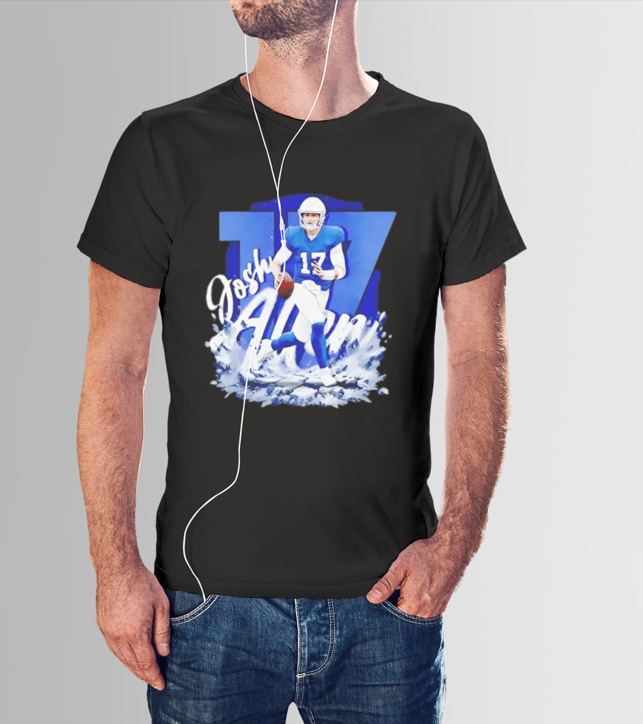 Josh Allen 17 Buffalo Bills Quarterback Snow Wave T-Shirt