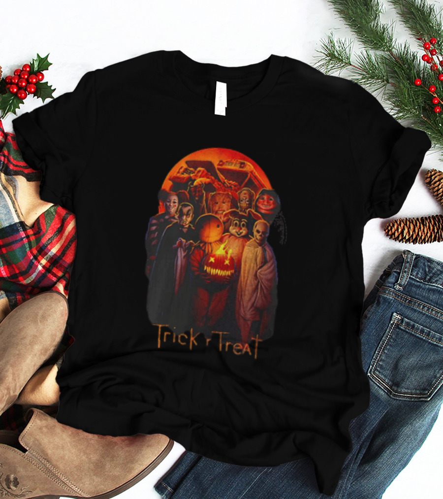 Trick Or Treat Halloween Sam With Flaming Pumpkin And Moon T-Shirt