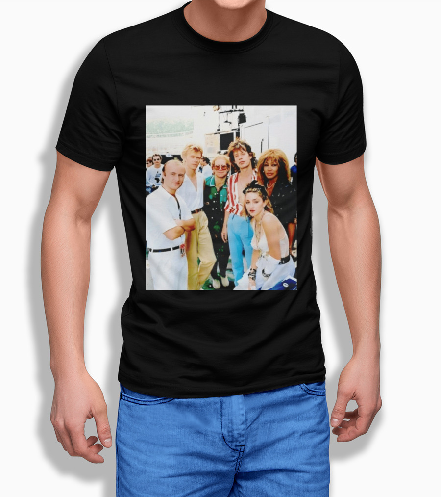 Live Aid Legends Phil Collins Mick Jagger Madonna And Tina Turner T-Shirt