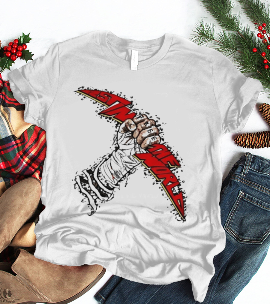 MMA Fighter Fist Power Justin The World Red And Black T-Shirt