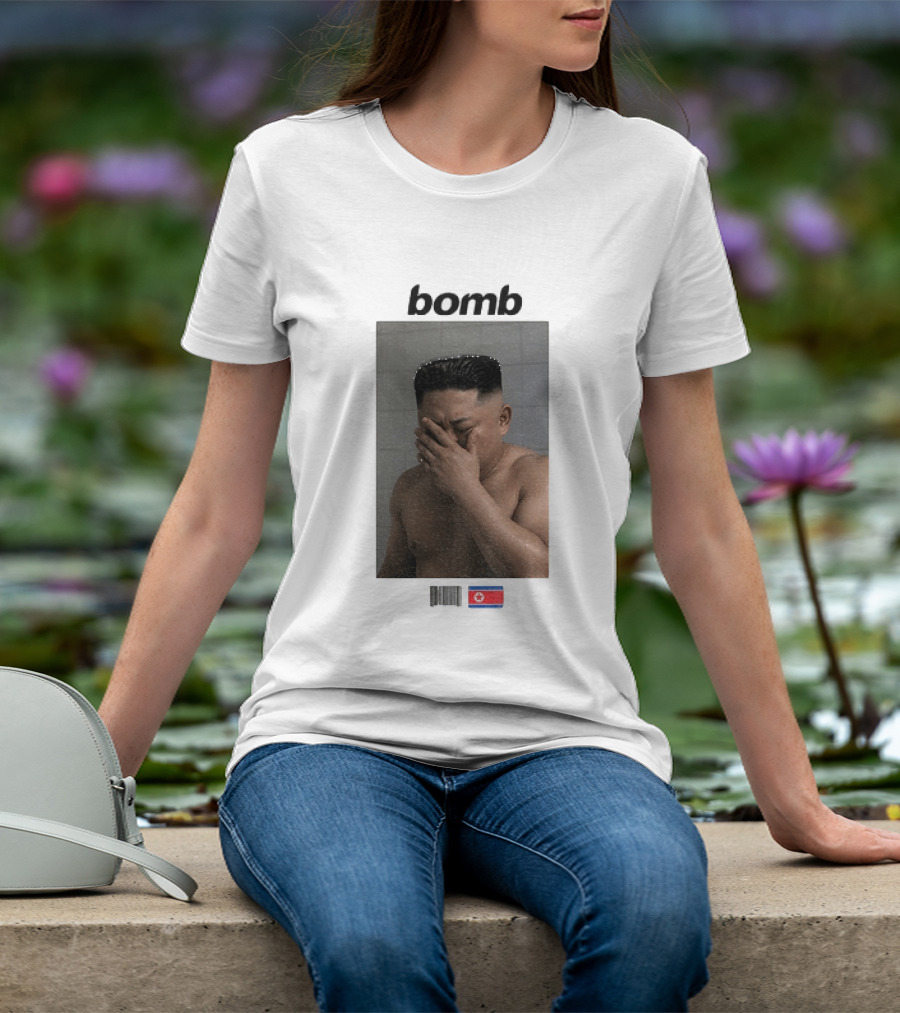 Kim Jong Un Bomb Meme Bathroom North Korea Flag T-Shirt