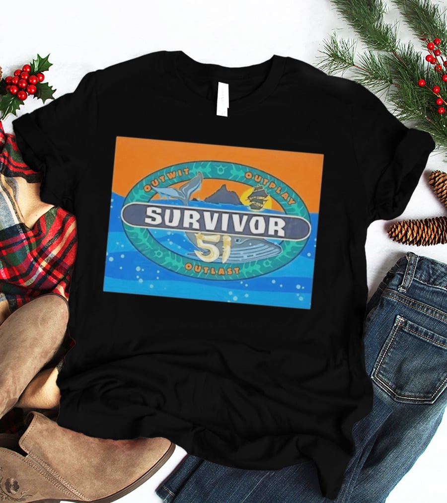 Survivor 51 Outwit Outplay Outlast Whale And Ship Reality TV T-Shirt