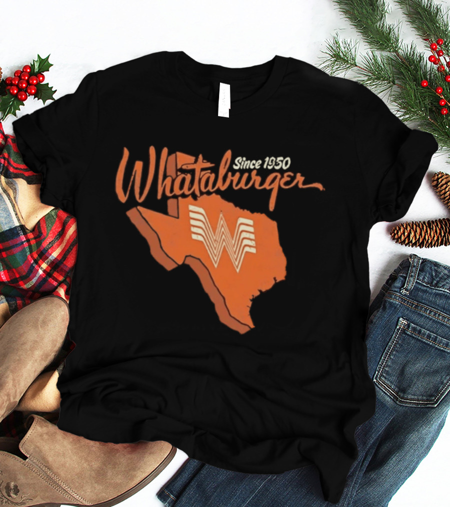 Whataburger Since 1950 Texas State Outline Distressed T-Shirt