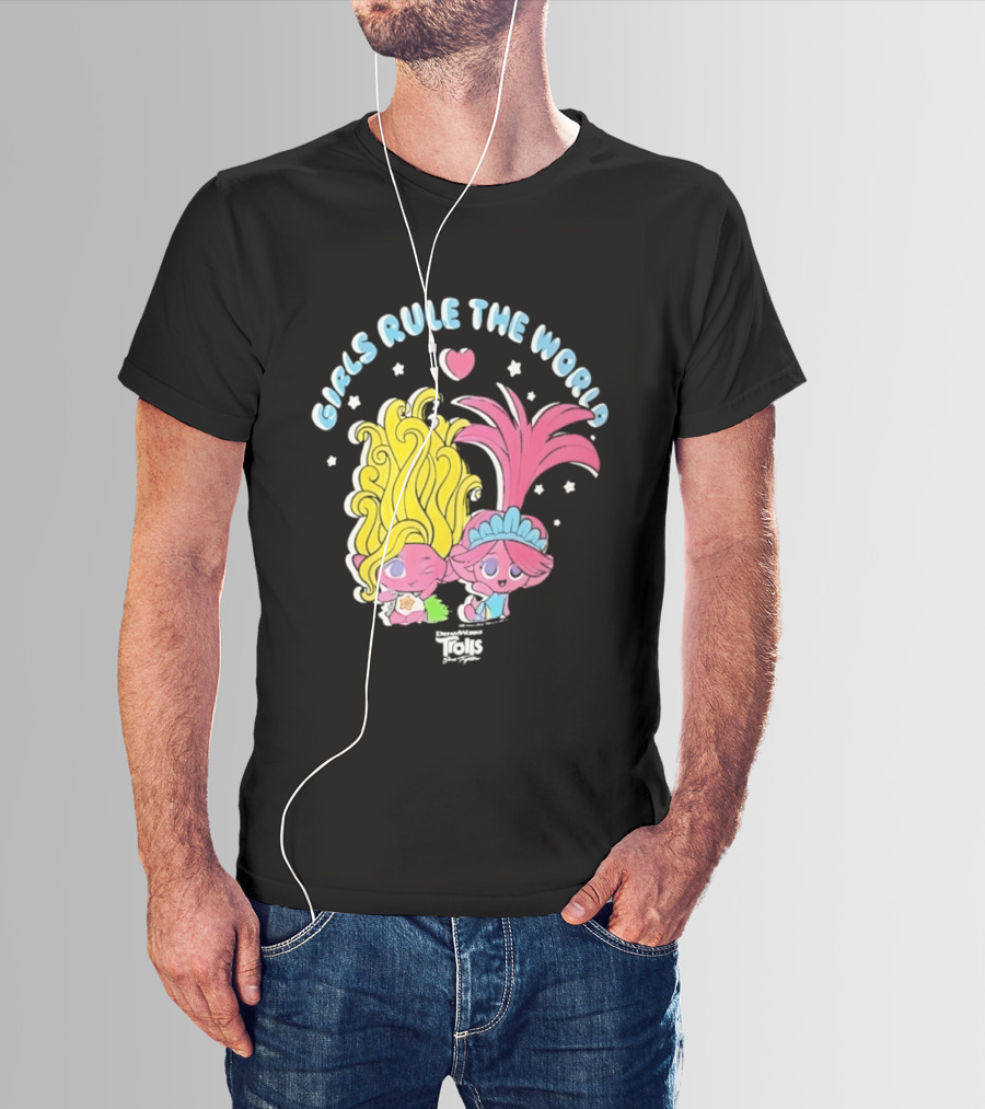 DreamWorks Trolls Band Together Girls Rule The World Bright Colorful T-Shirt
