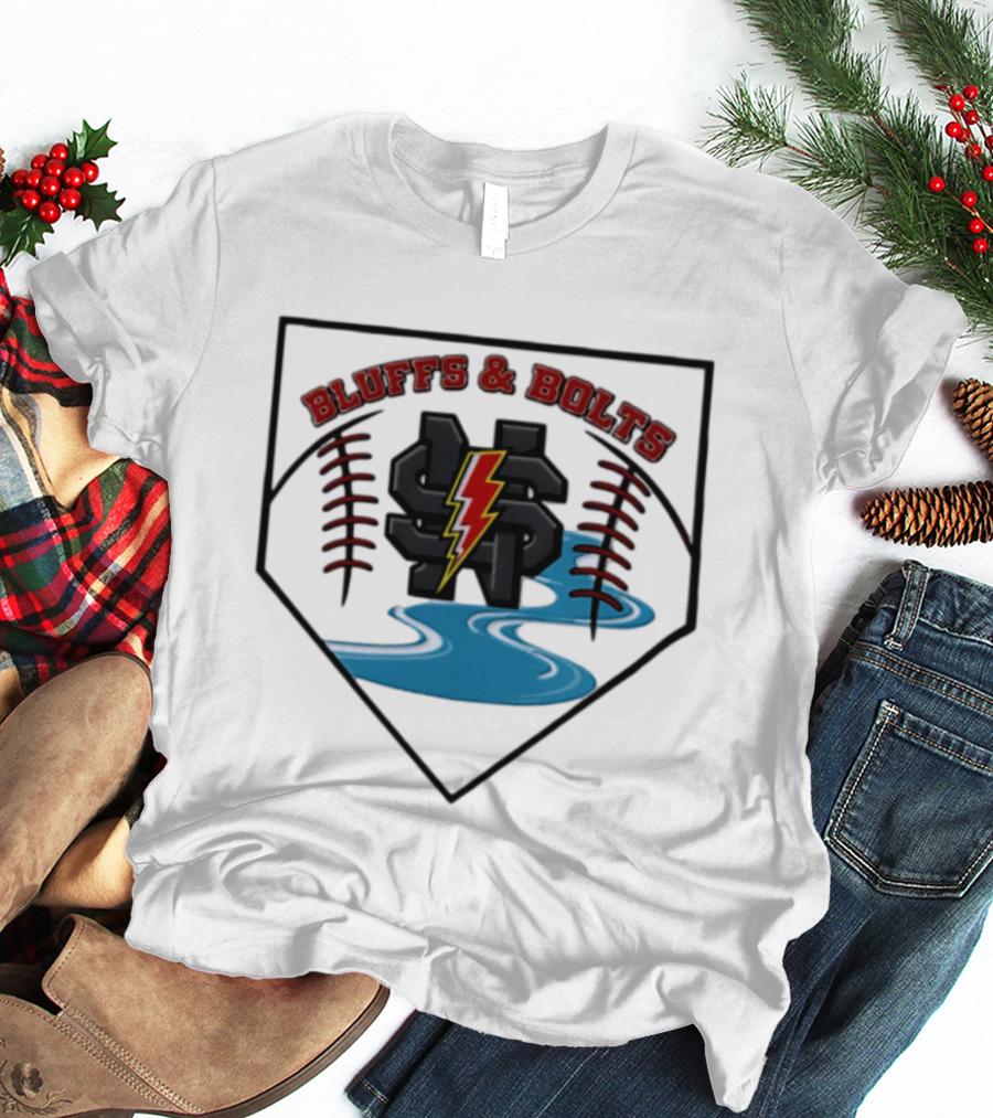 Bluffs And Bolts 2026 Baseball River Lightning T-Shirt
