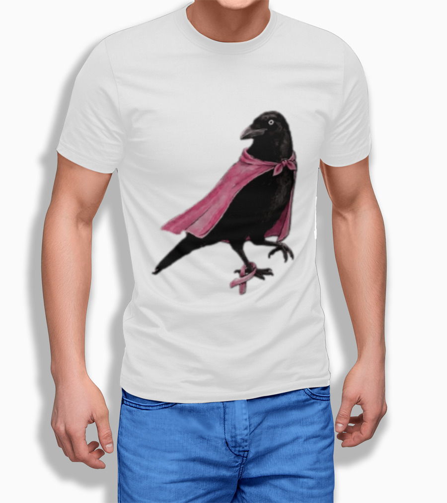 Breast Cancer Awareness Month Pink Ribbon Crow We Wear Pink In October T-Shirt