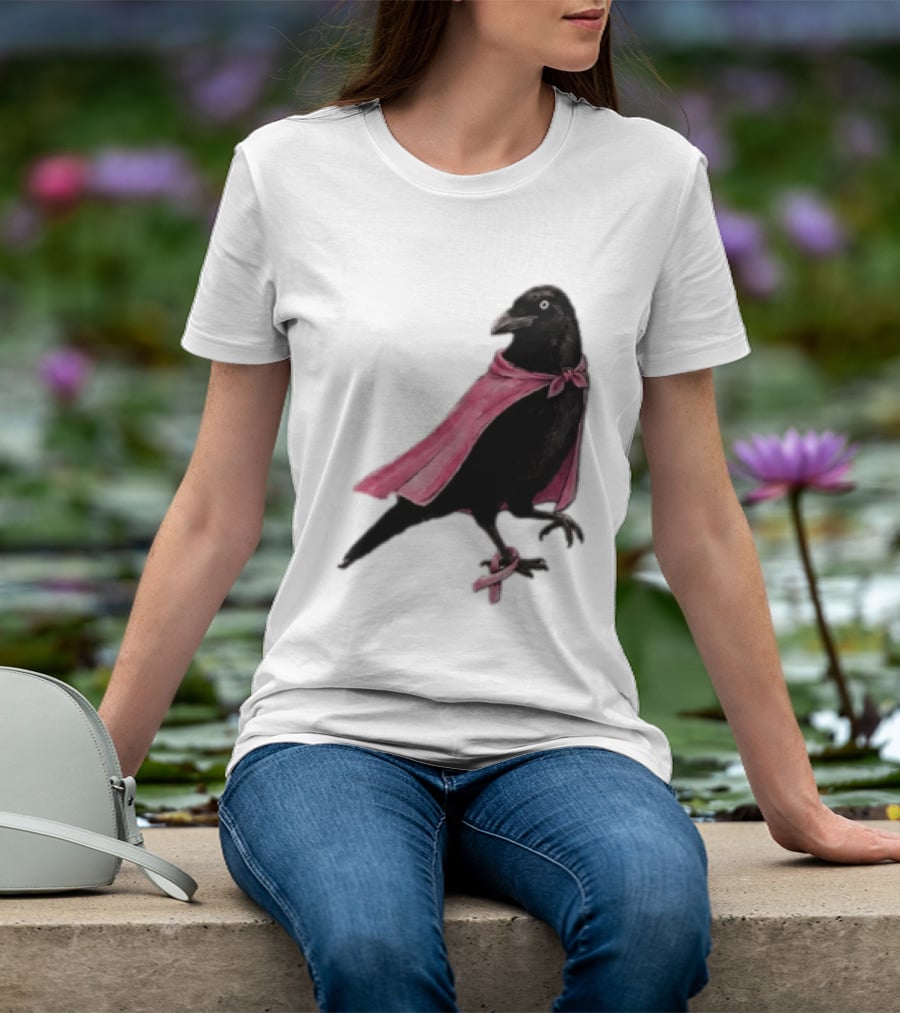 Breast Cancer Awareness Month Pink Ribbon Crow We Wear Pink In October T-Shirt