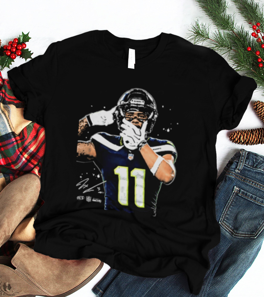 Geno Smith Seattle Seahawks Number 11 Pointing Gesture T-Shirt