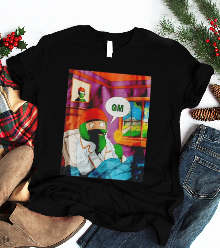 GM Crypto Morning Pepe Bitcoin Meme Blockchain T-Shirt