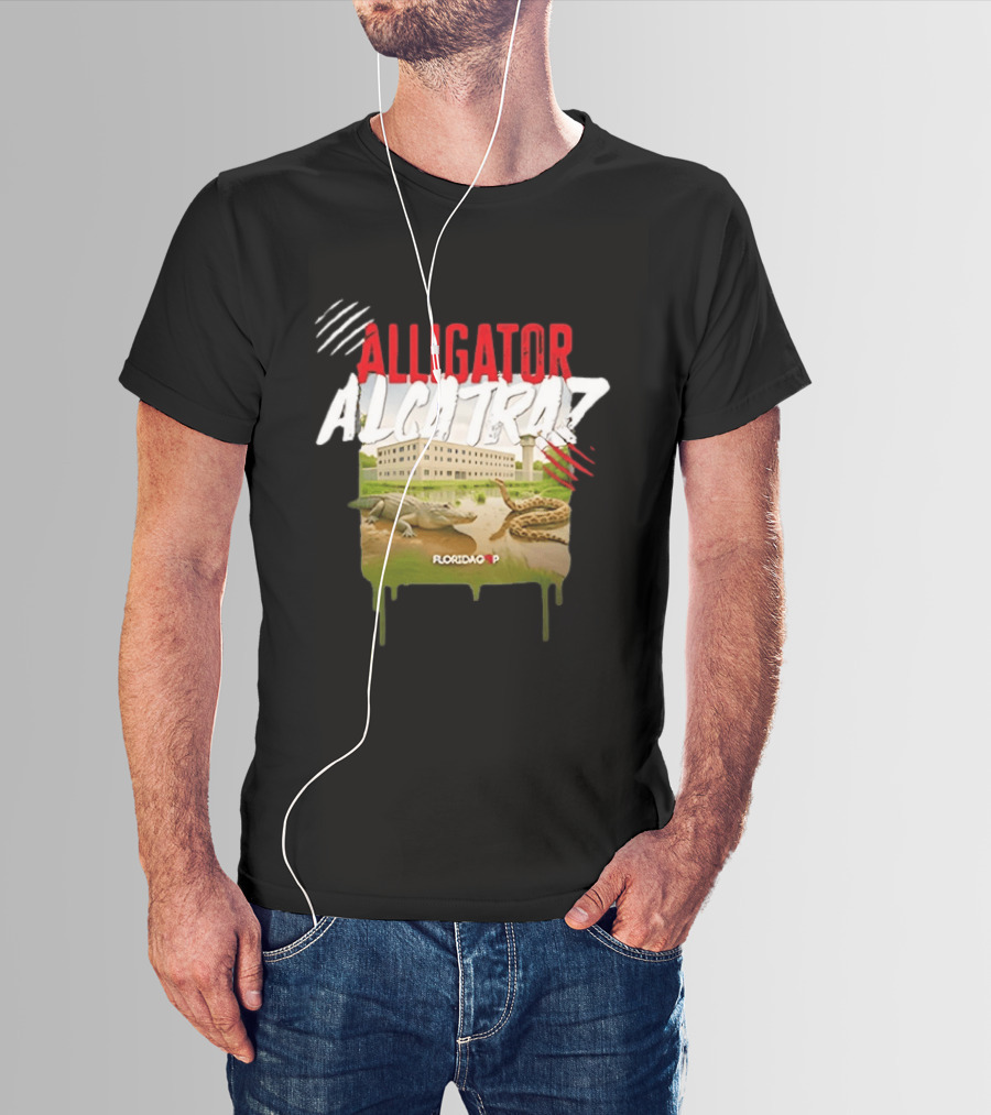 Alligator Alcatraz Florida Wildlife Scene T-Shirt