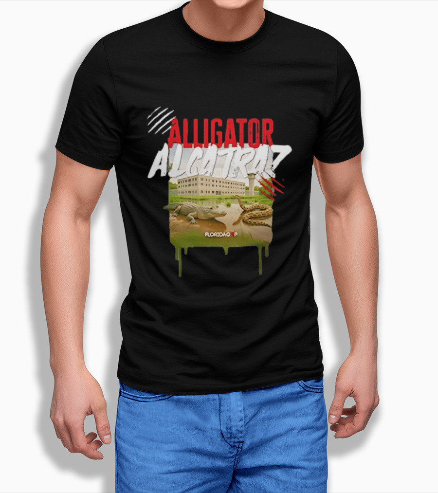 Alligator Alcatraz Florida Wildlife Scene T-Shirt