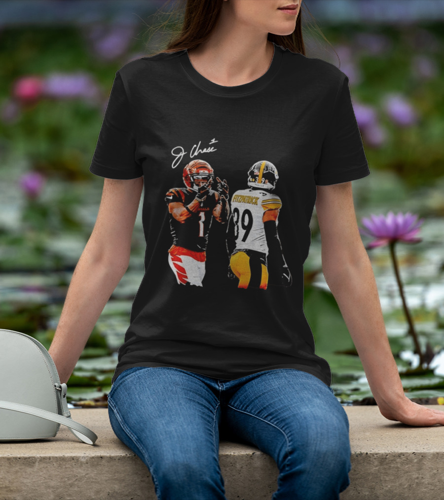 Ja'Marr Chase Vs Minkah Fitzpatrick Cincinnati Bengals Pittsburgh Steelers Football Matchup T-Shirt