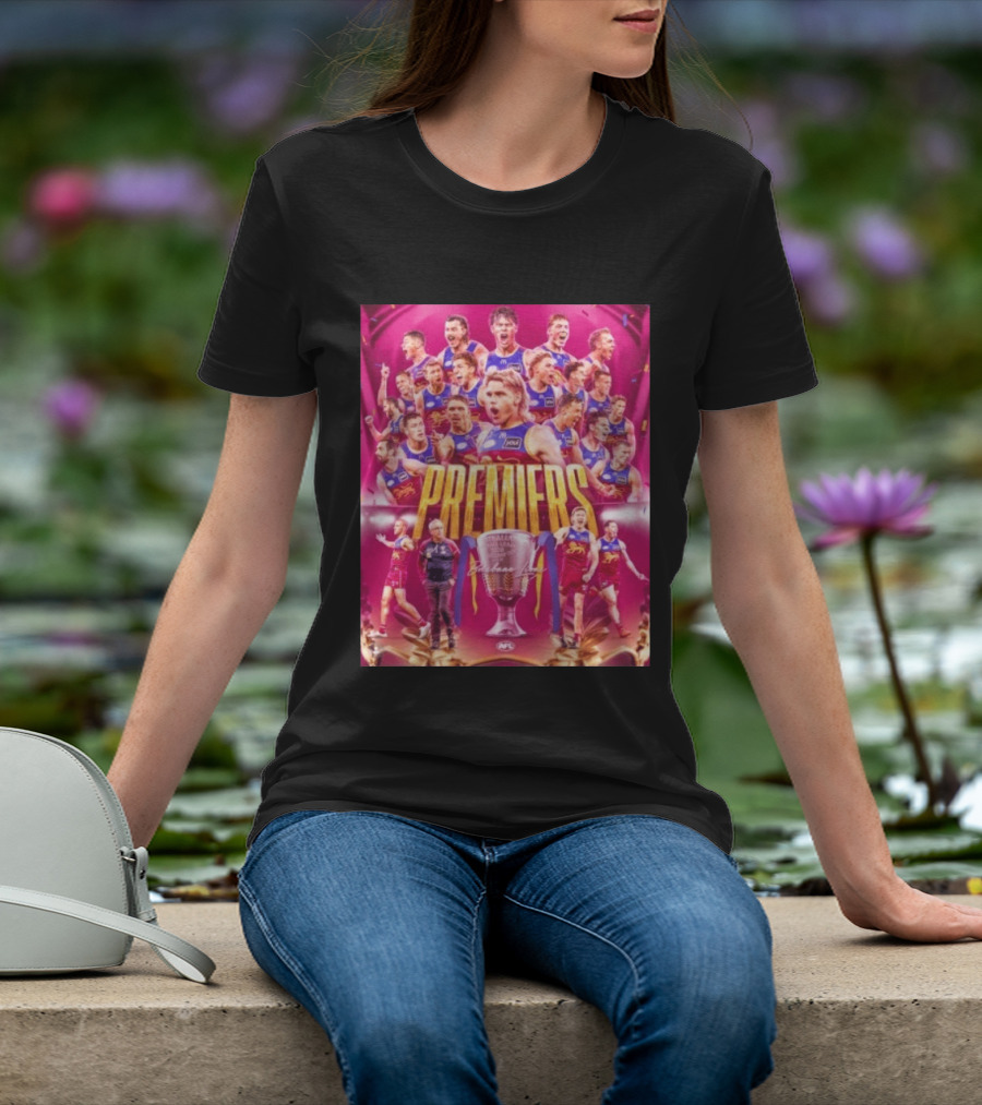 Brisbane Lions AFL 2026 Premiers Premiership Cup Celebration T-Shirt