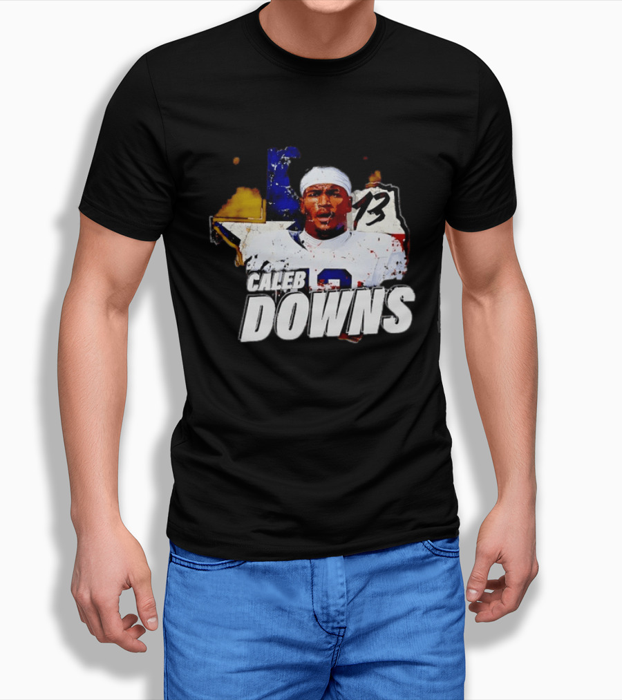 Caleb Downs 13 Ohio State Buckeyes Texas Football Distressed T-Shirt