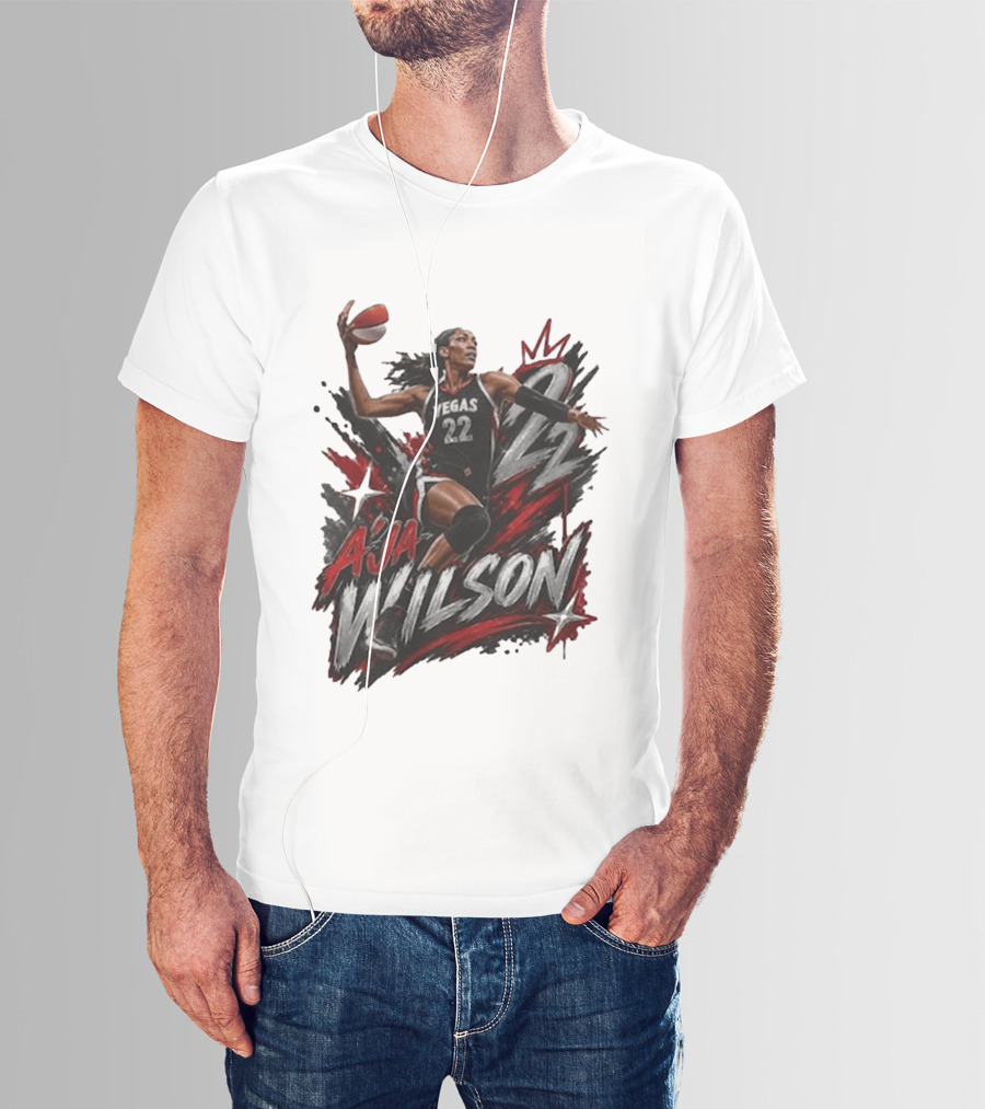A'ja Wilson Vegas 22 Basketball Star T-Shirt