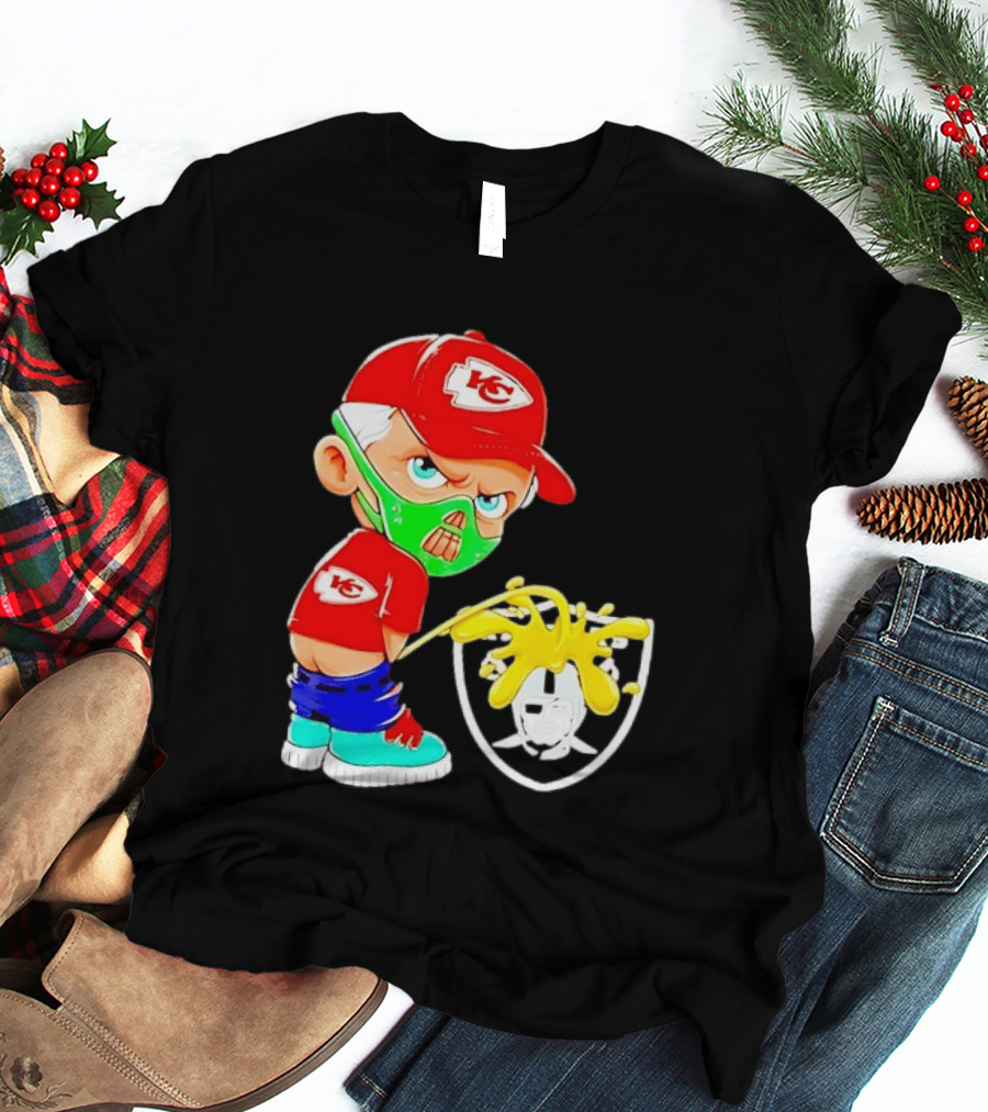 Kansas City Chiefs Fan Cartoon Rivalry With Las Vegas Raiders T-Shirt