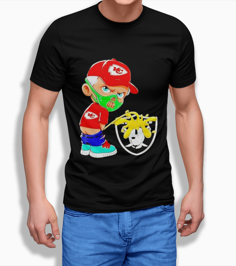 Kansas City Chiefs Fan Cartoon Rivalry With Las Vegas Raiders T-Shirt