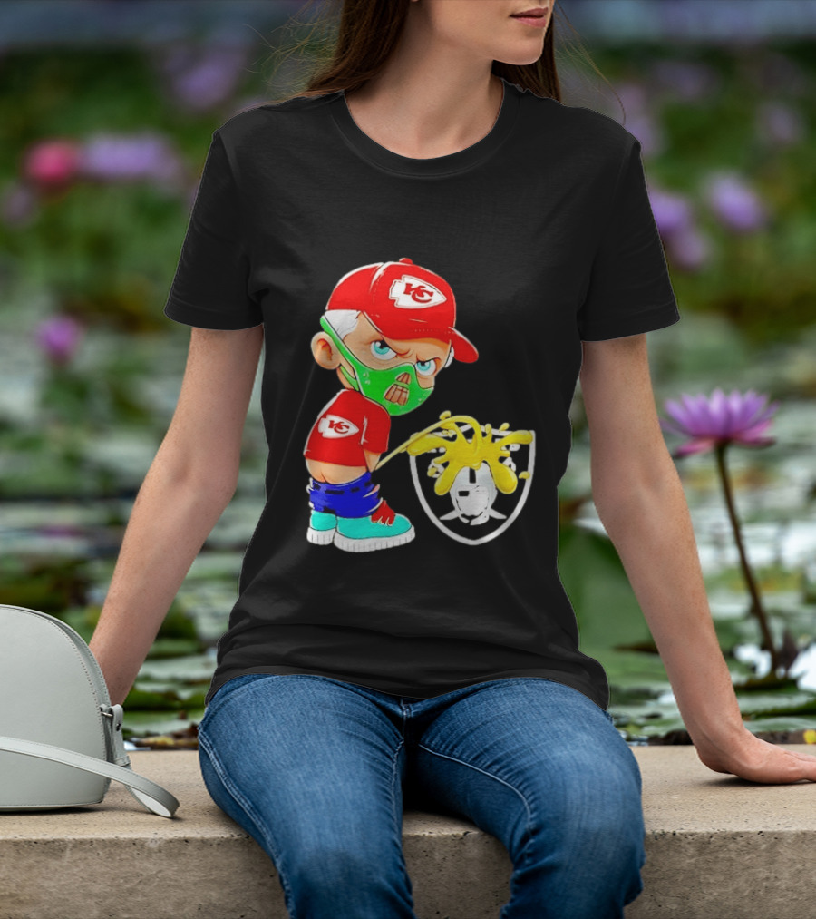 Kansas City Chiefs Fan Cartoon Rivalry With Las Vegas Raiders T-Shirt