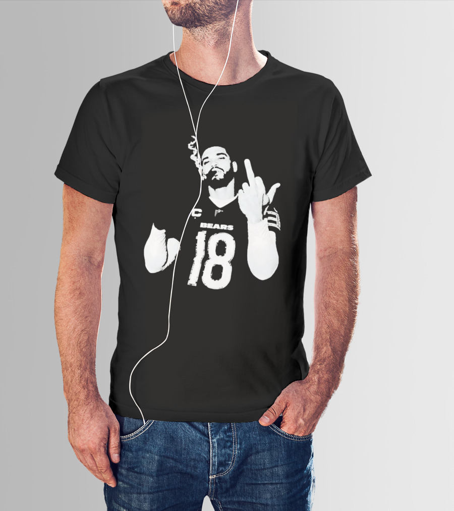 Chicago Bears 18 Player Cigar Beer Gesture Sports Fan T-Shirt