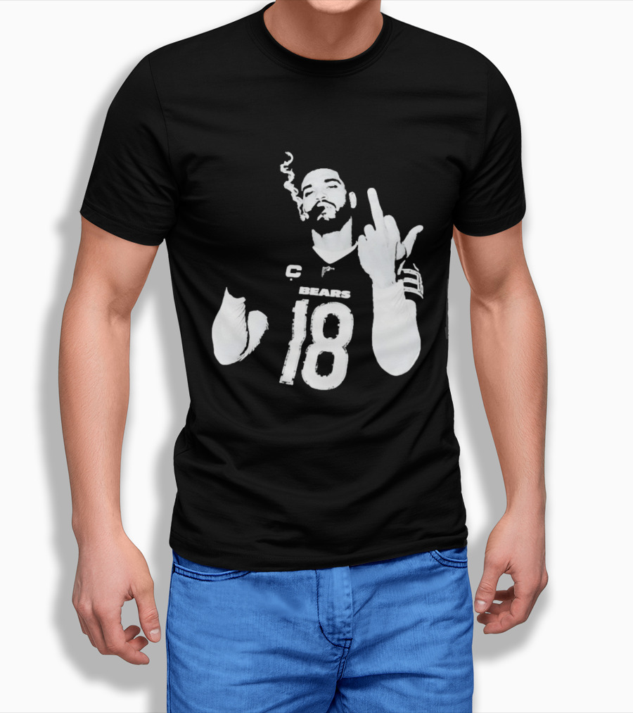 Chicago Bears 18 Player Cigar Beer Gesture Sports Fan T-Shirt