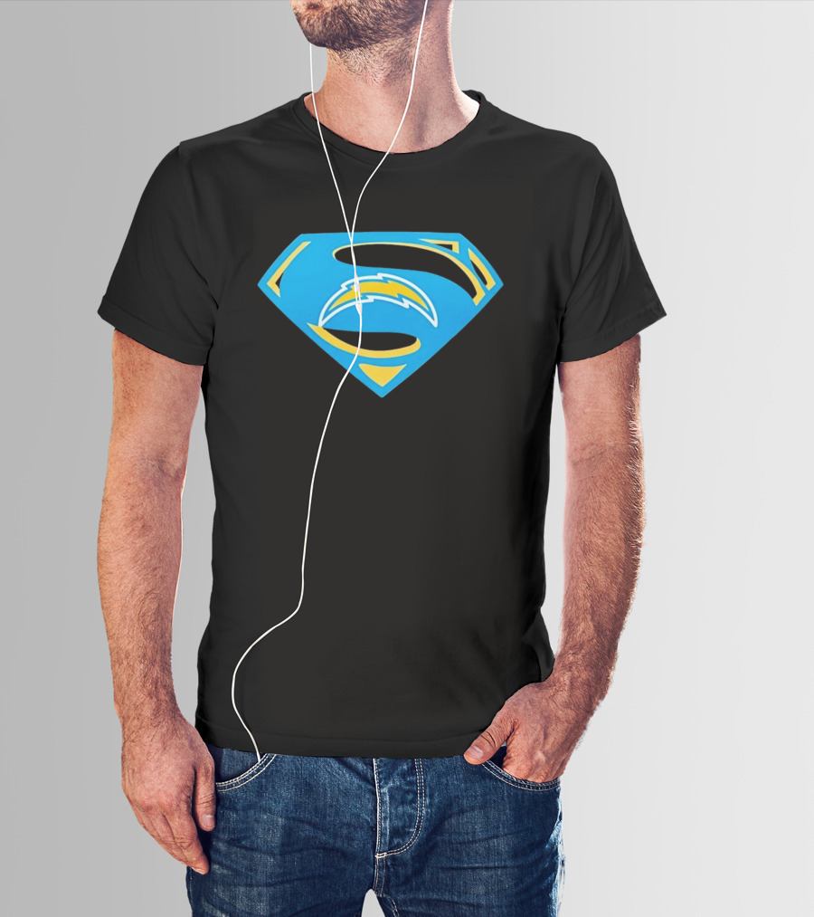 Los Angeles Chargers Superman Logo NFL Football Fan Gear T-Shirt