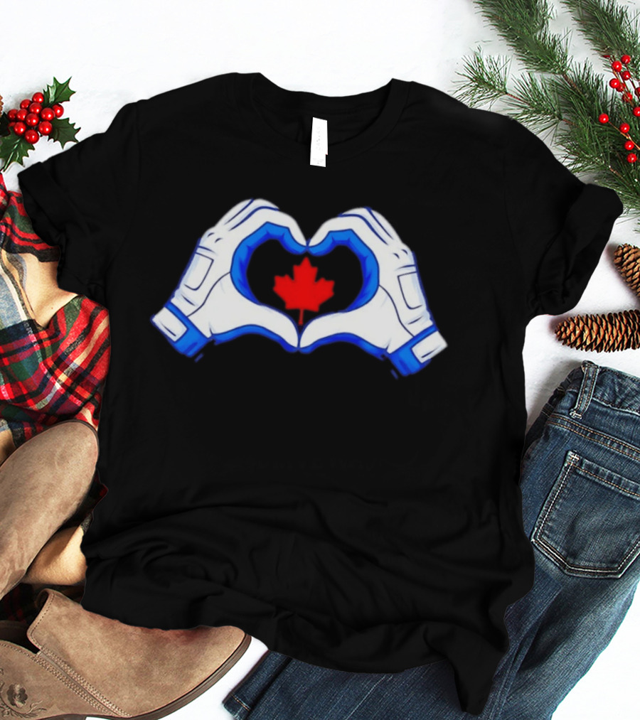 Vladimir Guerrero Jr Toronto Blue Jays Heart Hands Canada Maple Leaf T-Shirt