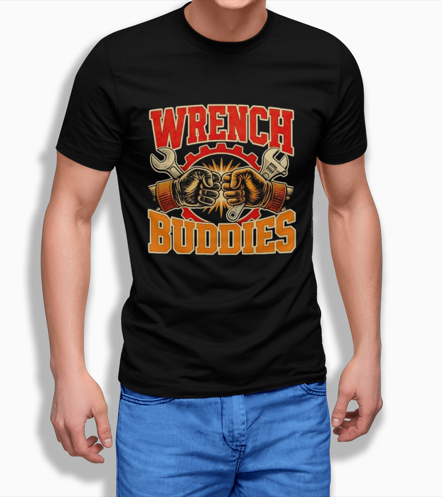 Wrench Buddies Fist Bump Mechanics Gear Tools T-Shirt