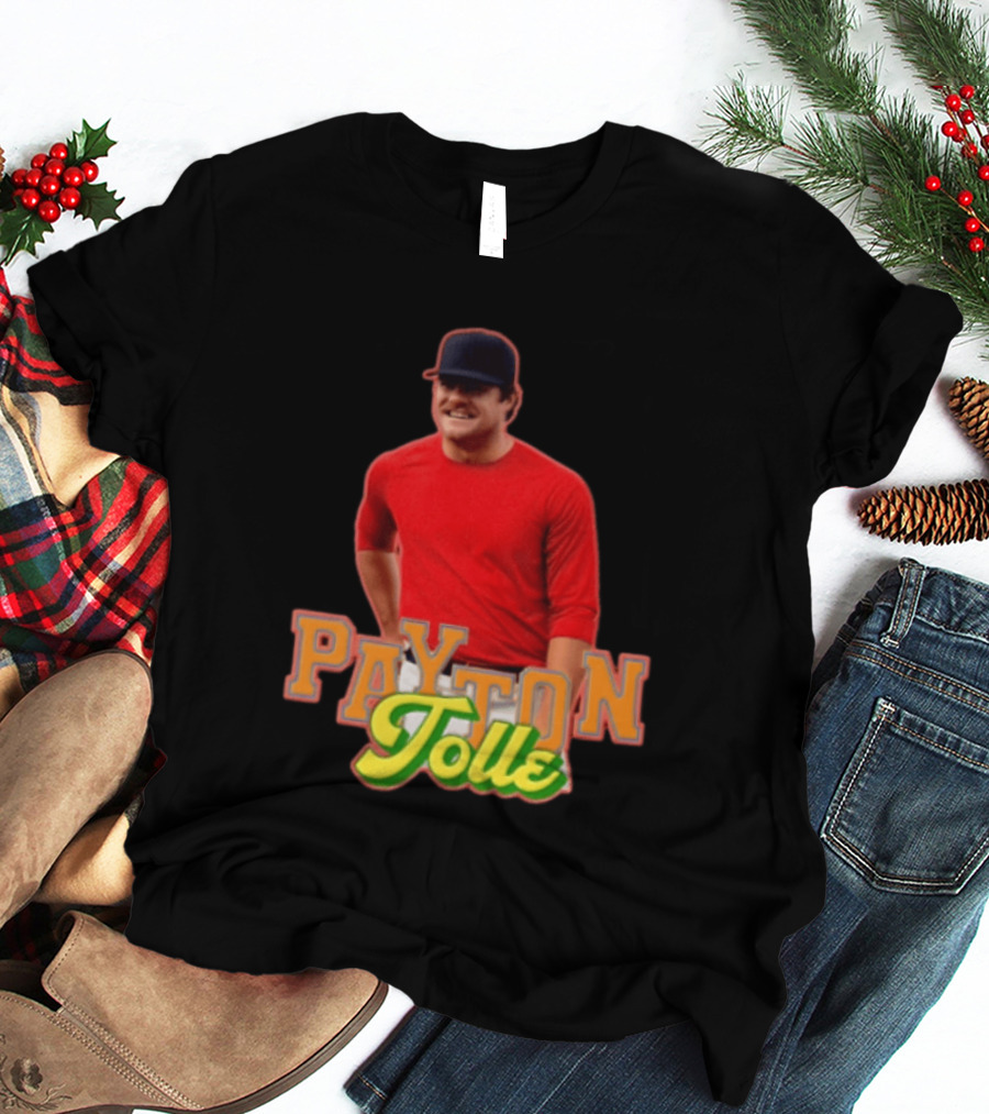 Payton Tolle Smiling Wearing Red With Baseball Cap T-Shirt