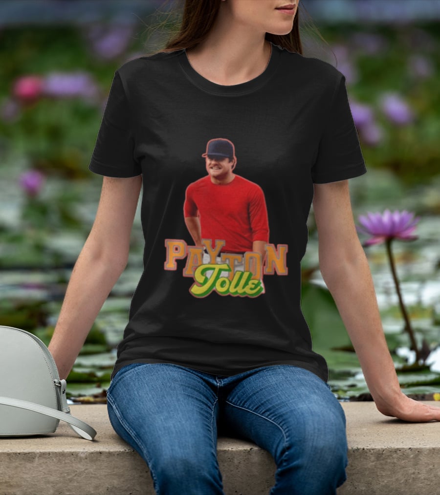 Payton Tolle Smiling Wearing Red With Baseball Cap T-Shirt